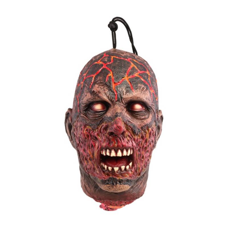 Tête En Latex De Zombie Brulé à Suspendre