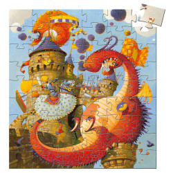 Puzzle Silhouette Vaillant et Les Dragons 54 Pièces - Djeco