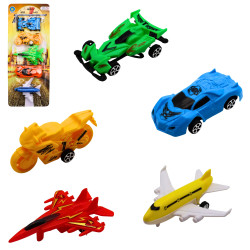 Véhicules 10cm Assortis 5 Pièces