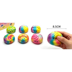 Dumpling Squishy Mystère Mousse Arc-en-Ciel 8,5cm