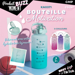 Bouteille Motivation Graduée 2 Litres
