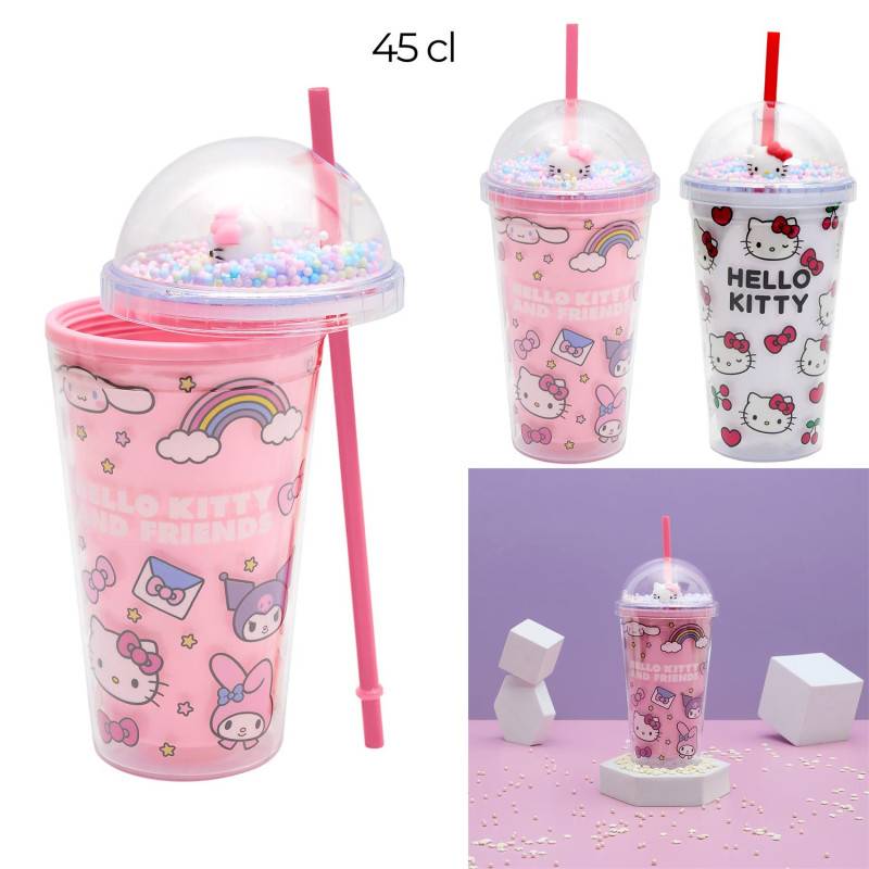 Gobelet Starcup Hello Kitty Avec Paille 45cl