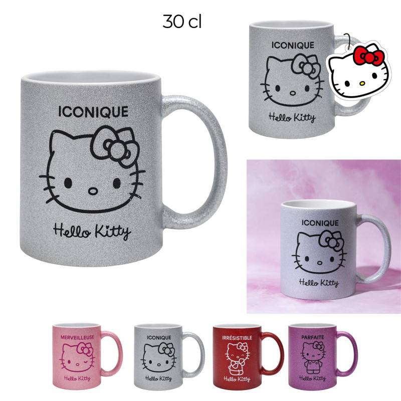 Mug Paillette Message Hello Kitty 30cl