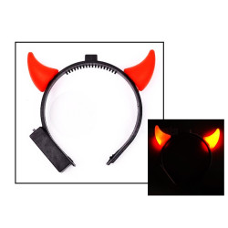 Serre Tête Cornes de Diable Lumineuses