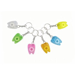 Porte Clés Dent Fluo Avec Fil Dentaire
