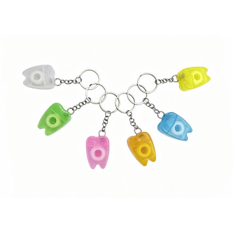 Porte Clés Dent Fluo Avec Fil Dentaire