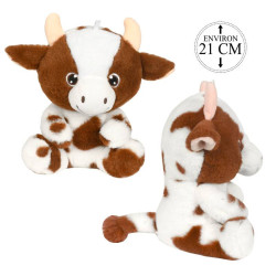 Peluche Vache Assise Marron...