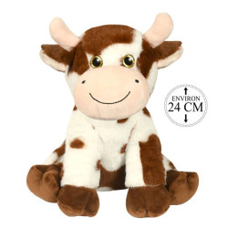 Peluche Vache Assise Marron...