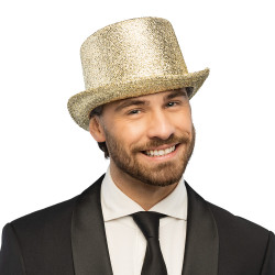 Chapeau Haut de Forme Showtime Brillant Or