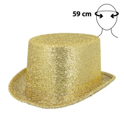 Chapeau Haut de Forme Showtime Brillant Or