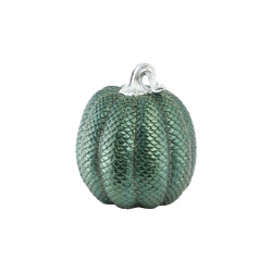 Citrouille En Résine Texture Serpent Vert Irisé