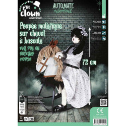 Poupée Maléfique Sur Cheval à Bascule, Sonore et Lumineux