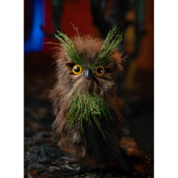 Hibou De La Forêt En Plumes 20cm