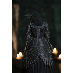 Statue Miss Corbeau En Résine Floquée Noire