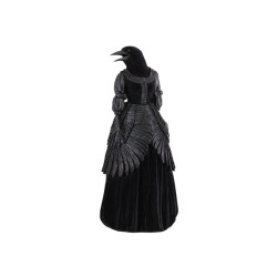 Statue Miss Corbeau En Résine Floquée Noire