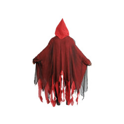 Cape Avec Capuche Lambeaux Rouge Et Noir