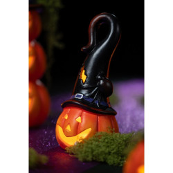 Citrouilles à Led Avec un Chapeau De Sorcière 17cm