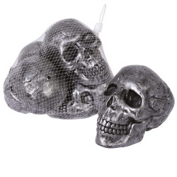 Crânes En Plastique Métallisés 12cm - 4 Pièces