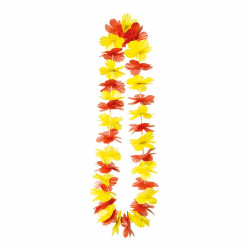 Collier de Fleurs Hawaï Rouge et Jaune
