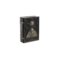 Livre Décoratif Des Sortilèges Papillons tête De Mort En Résine