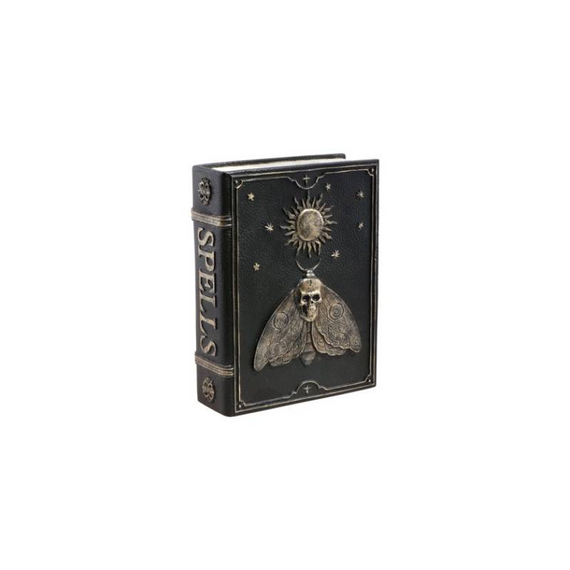 Livre Décoratif Des Sortilèges Papillons tête De Mort En Résine