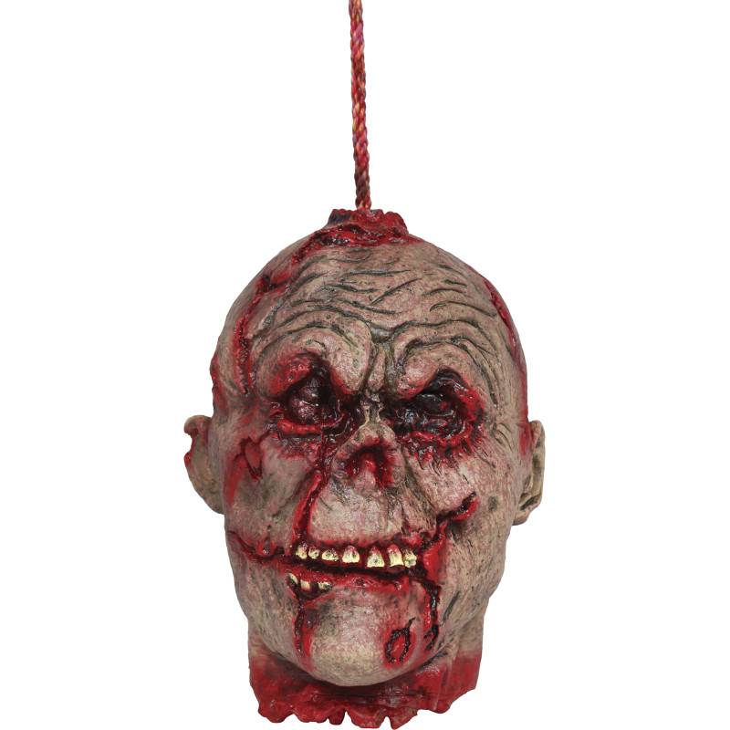 Tête De Zombie Sanglant En Latex A Suspendre