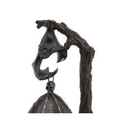 Bougeoir Lanterne Chauve Souris Sur une Branche En Résine