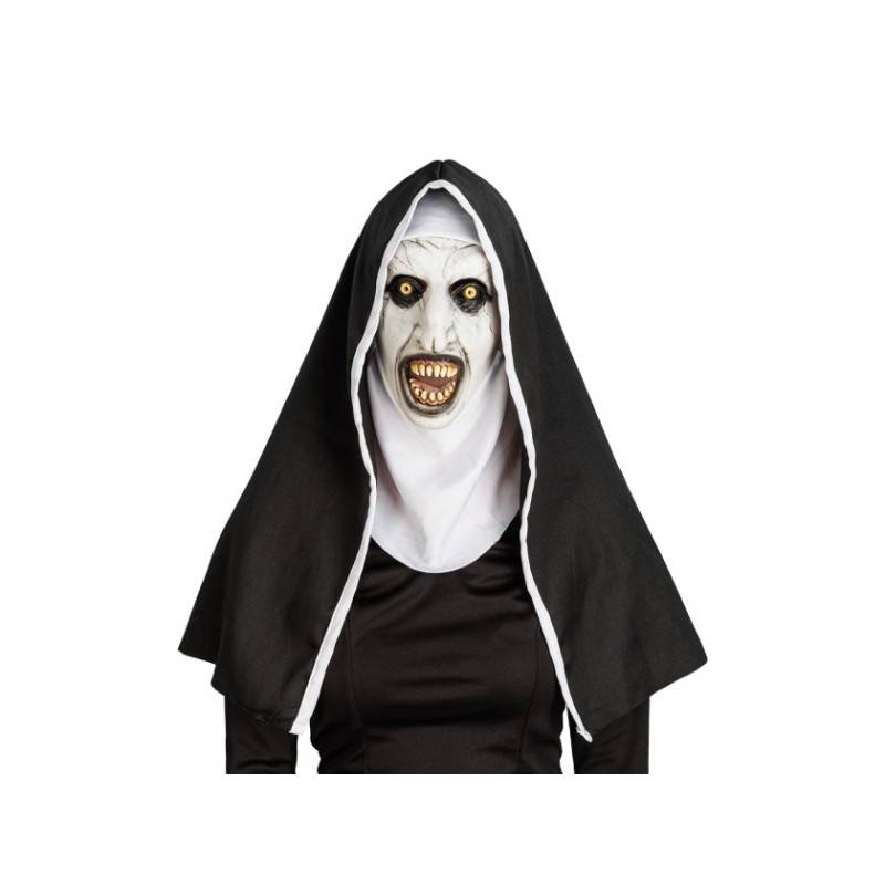 Masque En Latex Nonne Effrayante avec Coiffe