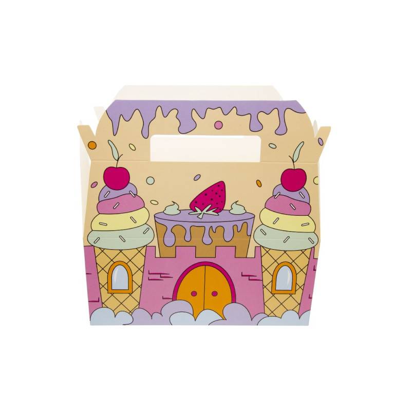 Boîte Carton Repas Menu Enfant Château de Crème Glaçée