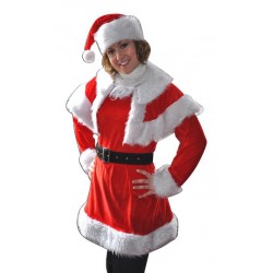 Costume de Mère Noël en Velours et Fourrure