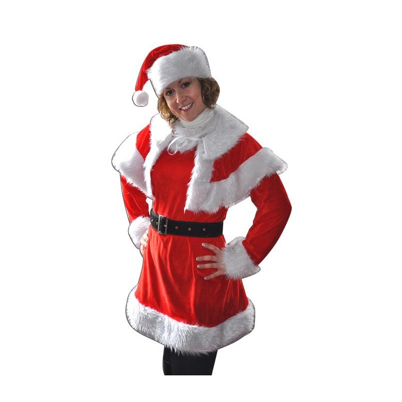 Costume de Mère Noël en Velours et Fourrure