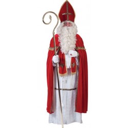 Costume de Saint Nicolas Luxe en Tissu 5 Pièces
