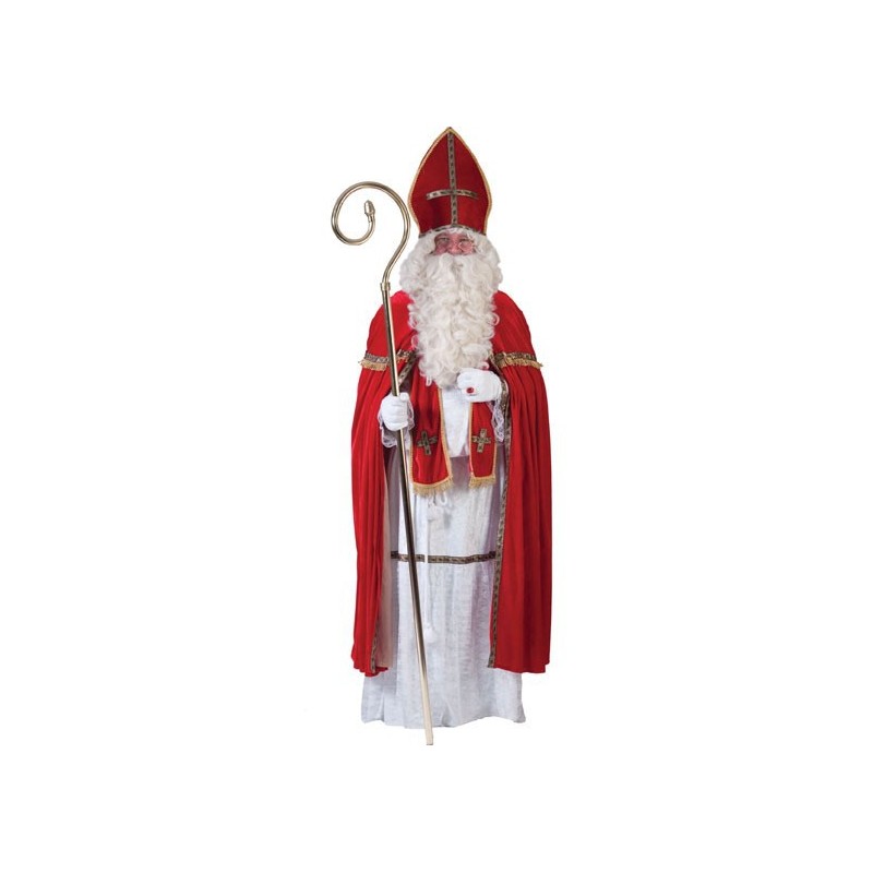 Costume de Saint Nicolas Luxe en Tissu 5 Pièces