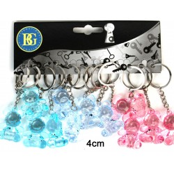 Porte Clés Ours Cristal Métalisé