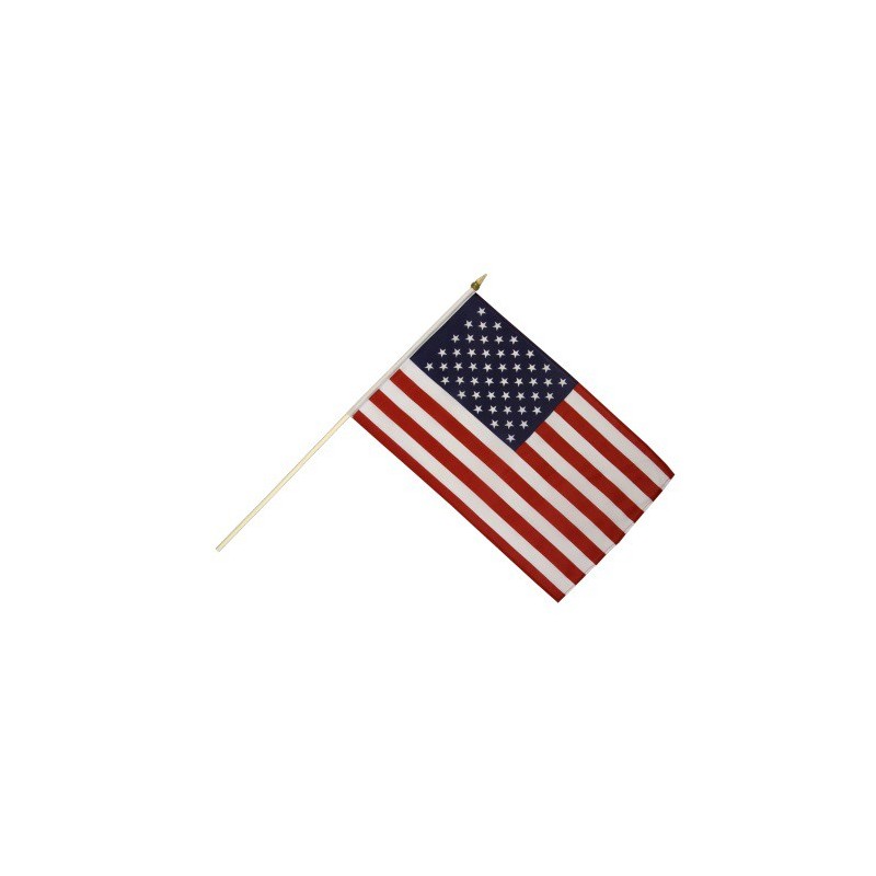Drapeau Etats-Unis 14 x 21cm avec Bâton