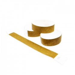 Bracelets de Contrôle Or Papier Tyvek® 24x2.5cm 100 Pièces