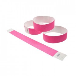 Bracelets de Contrôle Rose Papier Tyvek® 24x2.5cm 100 Pièces