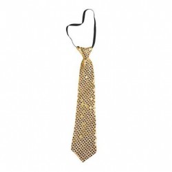 Cravate Sequins Or
