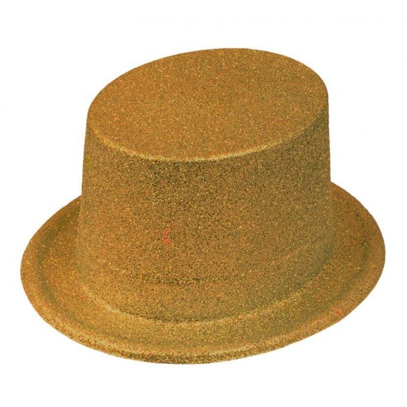 Chapeau Haut de Forme Paillettes Or