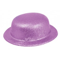 Chapeau Melon Paillette Violet Fluo