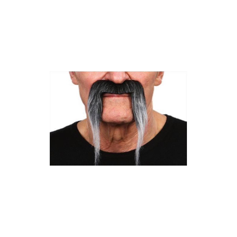 Moustache Pirate Noir Méché Blanc