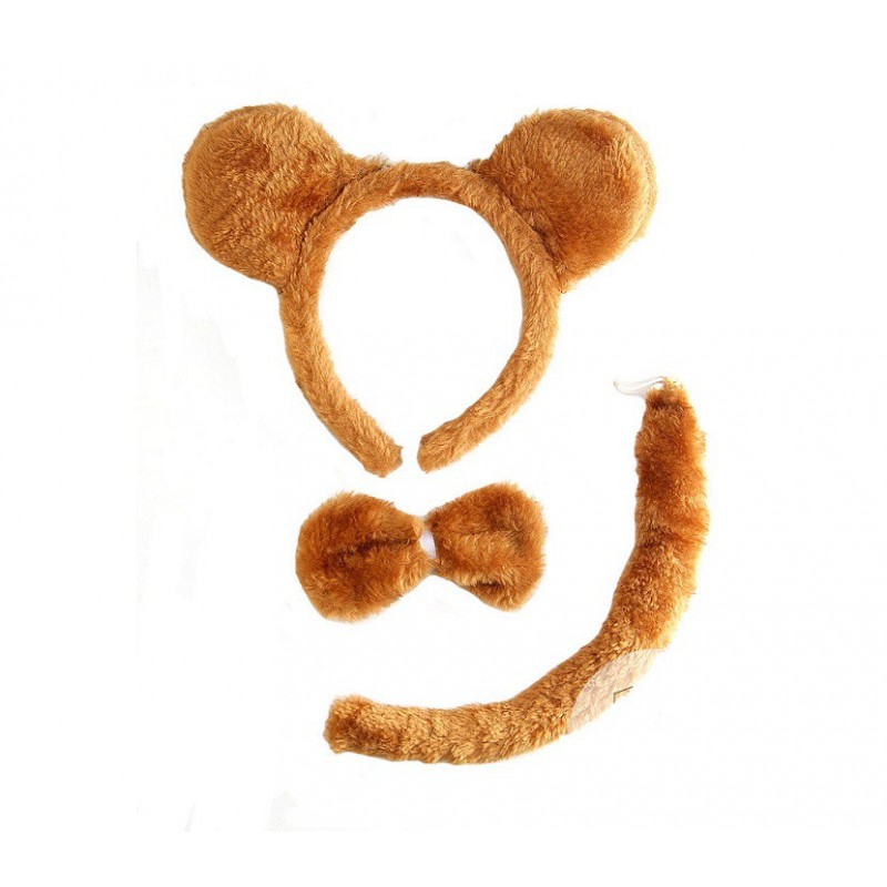Serre Tête Oreilles d'Ours avec Queue et Noeud Papillon