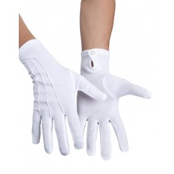 Gants Blanc Avec Bouton Pression Taille XL