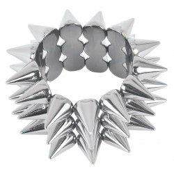 Bracelet Elastique Punk Argent