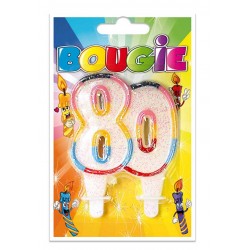 Bougie Anniversaire Paillettée Numéro 80