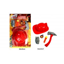 Casque de Pompier Enfant Réglable avec Accessoires 